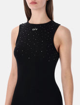 Off-White Swarovski rib mini dress - | Spazio Pritelli