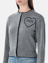 Chloé ribbed Heart logo cardigan - | Spazio Pritelli