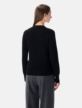 Rhea Black Wool Cashmere Cropped Cardigan - | Spazio Pritelli