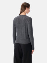 Rhea Grey Wool Cashmere Cropped Cardigan - | Spazio Pritelli