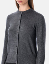 Rhea Grey Wool Cashmere Cropped Cardigan - | Spazio Pritelli