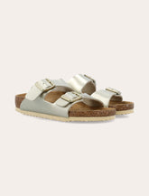 Birkenstock Arizona Kids Birko-Flor® metallic gold sandals - | Spazio Pritelli