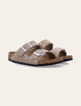 Birkenstock Arizona Rivet Border Kids’ Sandals - Taupe - | Spazio Pritelli