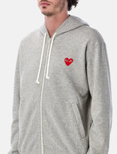 Comme Des Garçons Play red heart zip-up hoodie - | Spazio Pritelli