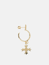 Emanuele Bicocchi gold-plated silver single hoop earring with cross crest pendant - | Spazio Pritelli