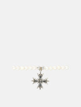 Emanuele Bicocchi pearl necklace with silver cross pendant - | Spazio Pritelli