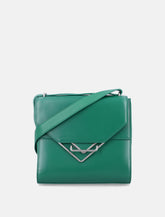 Bottega Veneta Green Leather Shoulder Bag with Geometric Closure - | Spazio Pritelli