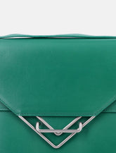 Bottega Veneta Green Leather Shoulder Bag with Geometric Closure - | Spazio Pritelli