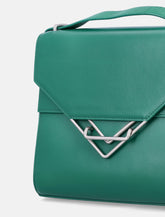 Bottega Veneta Green Leather Shoulder Bag with Geometric Closure - | Spazio Pritelli