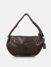 Low Classic brown cow leather hobo bag - | Spazio Pritelli