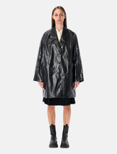 Cappotto oversize in eco-pelle nera di low Classic - | Spazio Pritelli