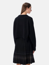 LOW CLASSIC Damaged Wool Blend Cropped Pullover Black - | Spazio Pritelli