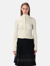 Low Classic cream long sleeve half-neck wrap top - | Spazio Pritelli