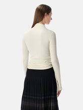 Low Classic cream long sleeve half-neck wrap top - | Spazio Pritelli