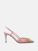 Valentino Garavani printed leather VLogo slingback pumps - | Spazio Pritelli