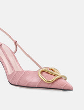 Valentino Garavani printed leather VLogo slingback pumps - | Spazio Pritelli