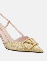 Valentino Garavani VLogo cloqué jacquard slingback pumps - | Spazio Pritelli