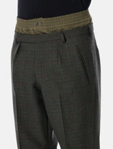 Prada wool trousers with green cotton details - | Spazio Pritelli