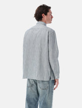 Salvatore Piccolo Tahiti white and blue cotton stripe shirt - | Spazio Pritelli