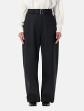Studio Nicholson Doring compact viscose pants with belt - | Spazio Pritelli