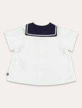 Petit Bateau babies' 2-piece cotton set with sailor collar - | Spazio Pritelli