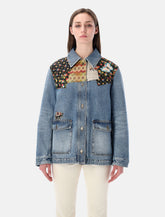 Giacca in denim con dettagli patchwork di Valentino Garavani - | Spazio Pritelli