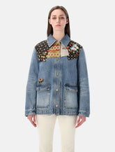 Giacca in denim con dettagli patchwork di Valentino Garavani - | Spazio Pritelli