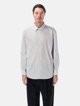 Camicia Cassandre in popeline di cotone a righe nere di Saint Laurent - | Spazio Pritelli