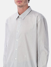 Camicia Cassandre in popeline di cotone a righe nere di Saint Laurent - | Spazio Pritelli