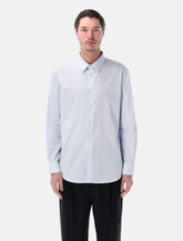 Camicia Cassandre in popeline di cotone a righe blu di Saint Laurent - | Spazio Pritelli