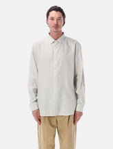 Saint Laurent Cassandre slim striped viscose shirt - | Spazio Pritelli