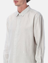 Saint Laurent Cassandre slim striped viscose shirt - | Spazio Pritelli