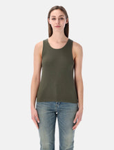 Saint Laurent Cassandre ribbed cotton tank - | Spazio Pritelli