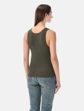 Saint Laurent Cassandre ribbed cotton tank - | Spazio Pritelli