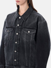 Saint Laurent oversized 70s black denim jacket - | Spazio Pritelli