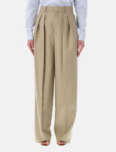 Saint Laurent high-waisted wool-silk pants - | Spazio Pritelli