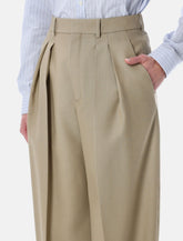 Saint Laurent high-waisted wool-silk pants - | Spazio Pritelli