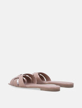 Saint Laurent Patent Leather Tribute Flat Sandals - | Spazio Pritelli