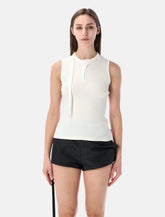 Diesel T-Iara sleeveless ribbed cotton top - | Spazio Pritelli