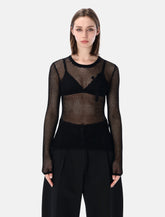 Ganni sheer mesh cotton top - | Spazio Pritelli