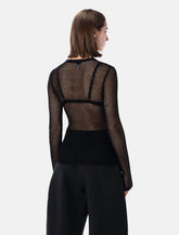Ganni sheer mesh cotton top - | Spazio Pritelli