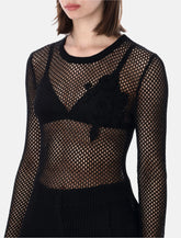 Ganni sheer mesh cotton top - | Spazio Pritelli