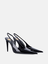 Saint Laurent Guermantes patent leather slingback pumps - | Spazio Pritelli