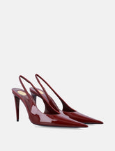 Saint Laurent Guermantes patent leather slingback pumps - | Spazio Pritelli