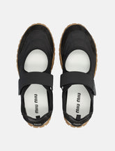 Miu Miu Tyre Ballerinas in technical fabric and suede - | Spazio Pritelli