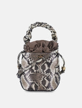 Bou Snakeskin-Embossed Bucket Bag - | Spazio Pritelli