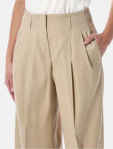 Golden Goose sand wool gabardine high-waist pants - | Spazio Pritelli