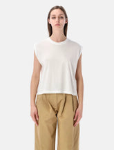 Sessùn Deedoo white sleeveless TENCEL™ T-shirt - | Spazio Pritelli