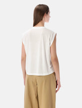 Sessùn Deedoo white sleeveless TENCEL™ T-shirt - | Spazio Pritelli