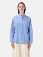 Sessùn Dazik pleated stripe lyocell shirt - | Spazio Pritelli